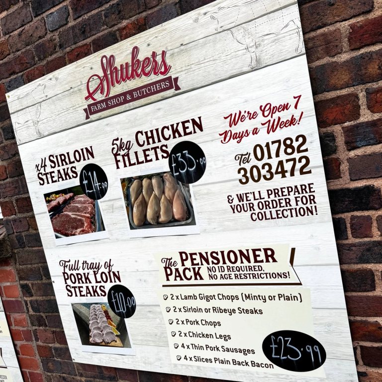 Refreshed business signage showing clear hierarchy and branding.