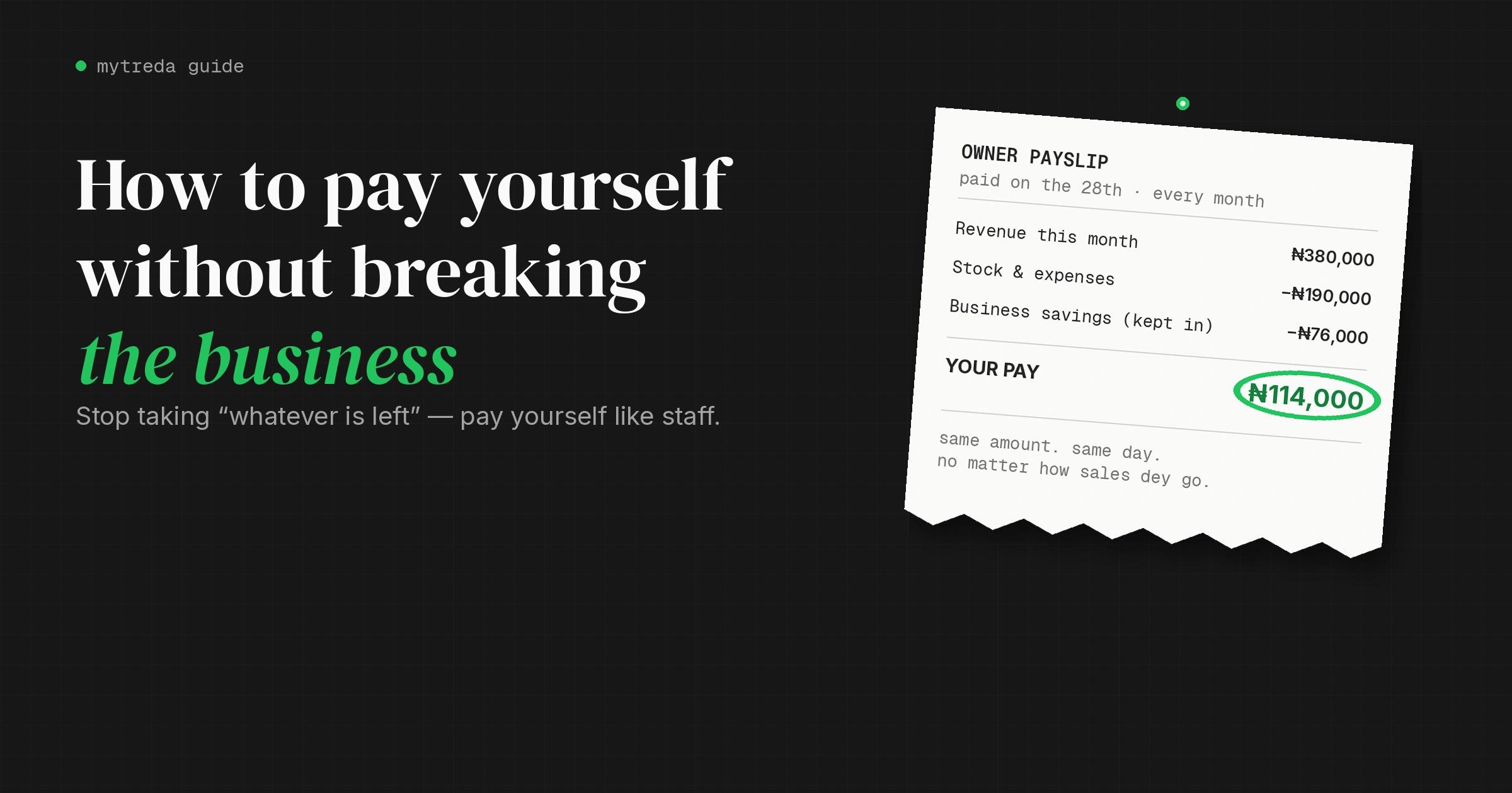 Nobody Ever Told You How to Pay Yourself