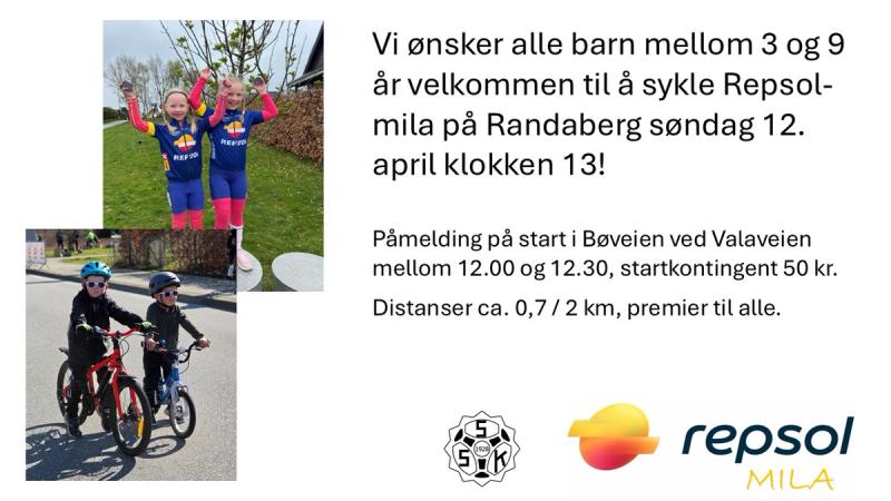 Barn mellom 3 og 9 år - velkommen til sykkelritt!