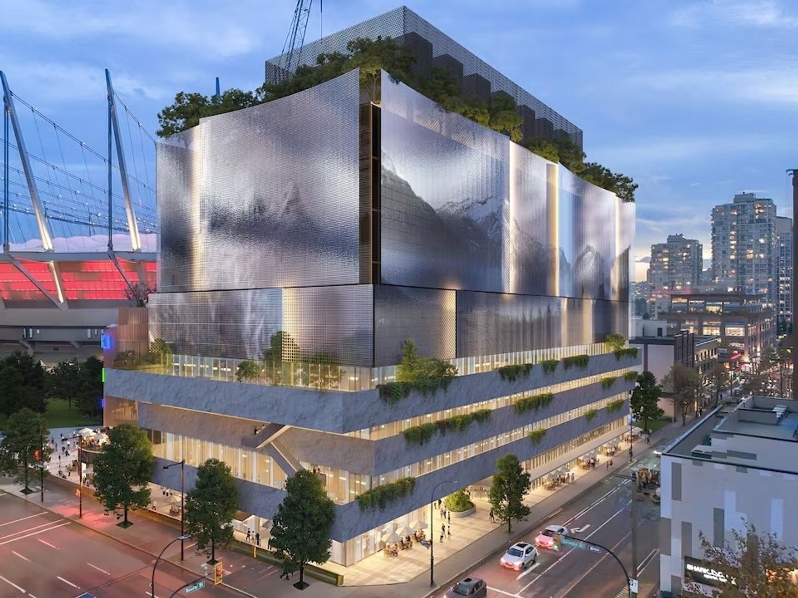 A rendering of the new Telus data centre, otherwise known as an AI factory, in downtown Vancouver