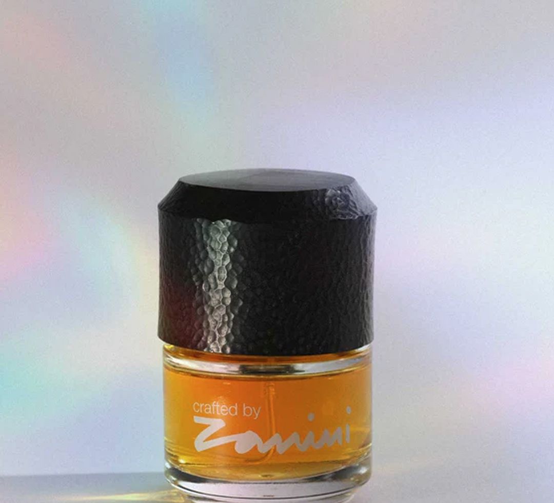 Zanini with one of their Perfume Bottles – exhibitor at Polaris Olfactive Week
