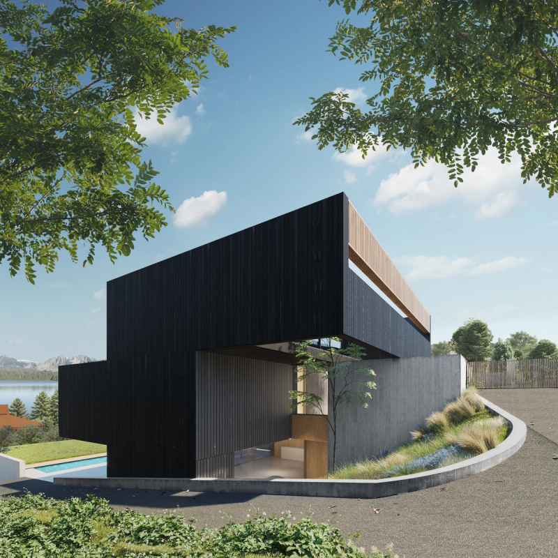 House in front of the lake Leman