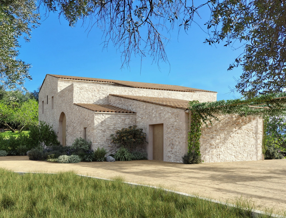 The rehabilitation and extension of this farmhouse restores traditional volumes and materials to integrate them with a functional and contemporary architecture. Natural stone façades, pitched roofs, and landscaped outdoor spaces reinforce the rural character of the home, creating an intervention that respects both the landscape and the original identity of the building."