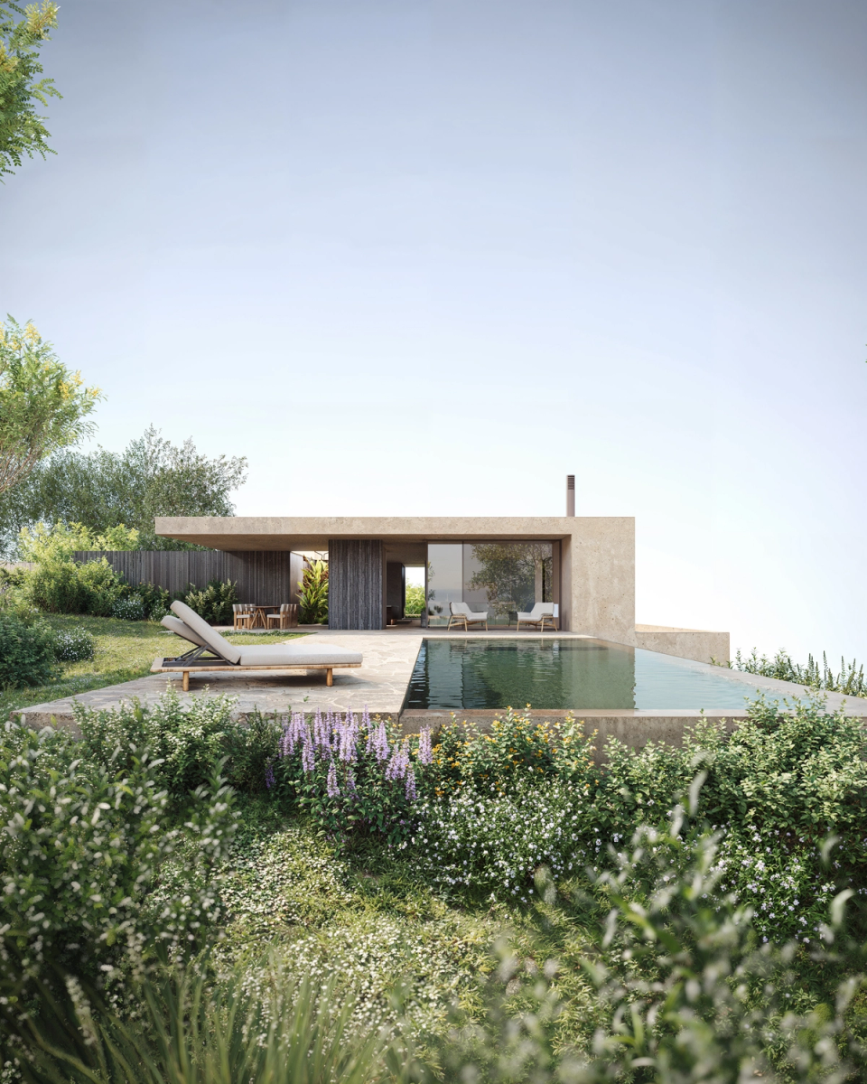 House in Platja d’Aro integrated into the Mediterranean landscape with large terraces opening towards the views and nature. This house in Platja d’Aro combines contemporary architecture, natural materials and outdoor spaces designed to enjoy light, comfort and connection with the surroundings.