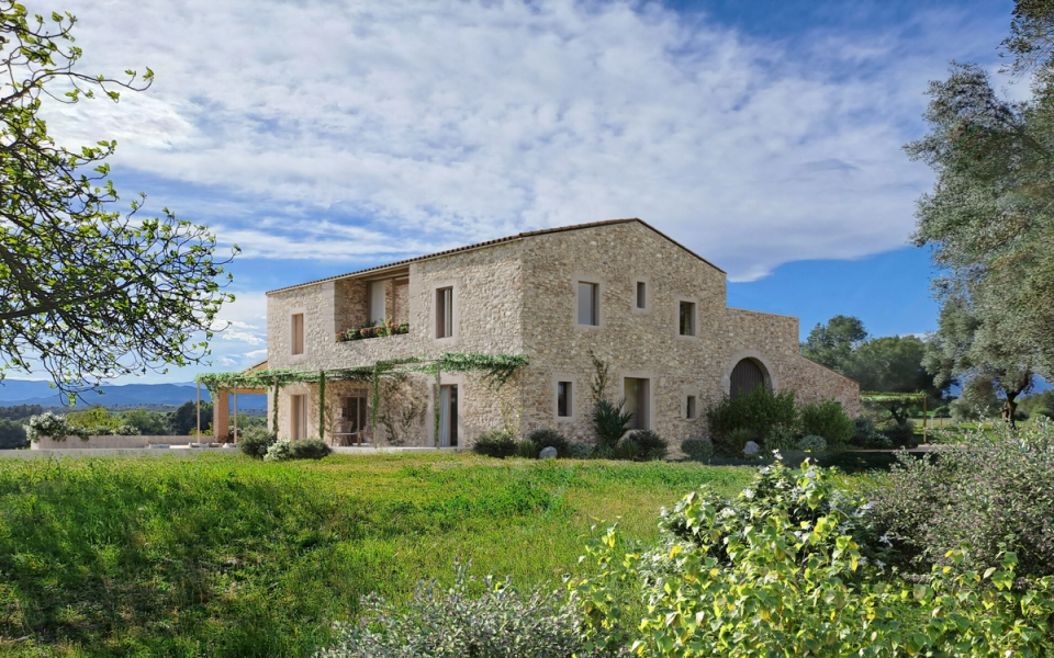 The rehabilitation and extension of this farmhouse restores the essence of traditional architecture through natural stone, original volumes, and a respectful integration with the landscape. The project combines noble materials and contemporary interventions to create a spacious, bright home connected to the rural surroundings while preserving the historic character of the existing building.
