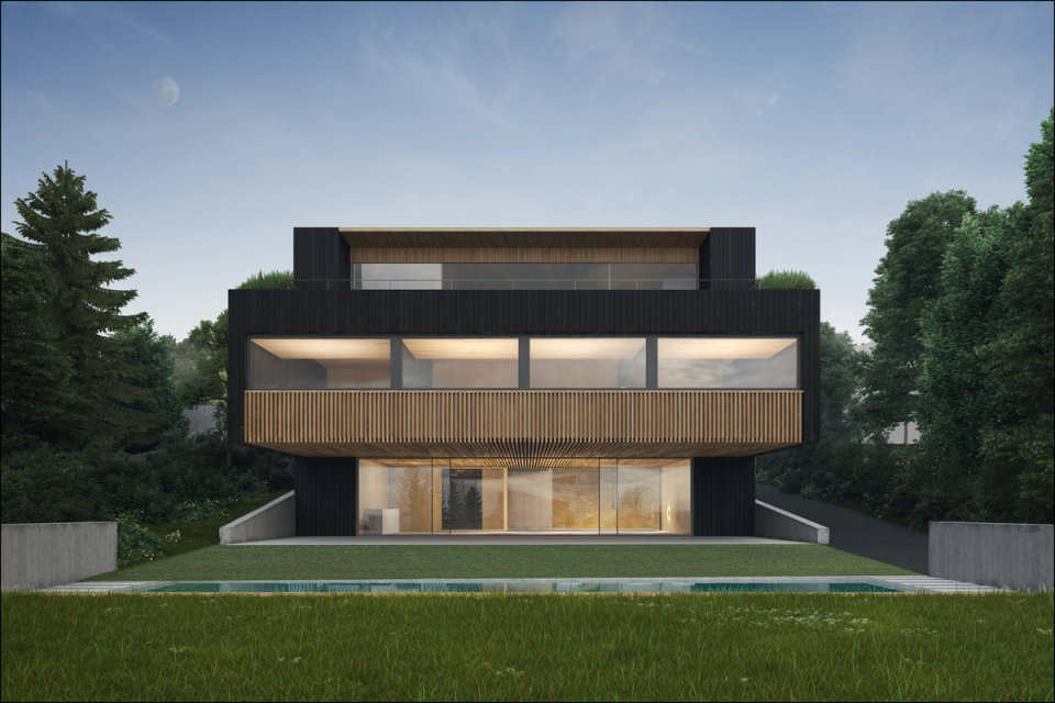 House in front of the lake Leman