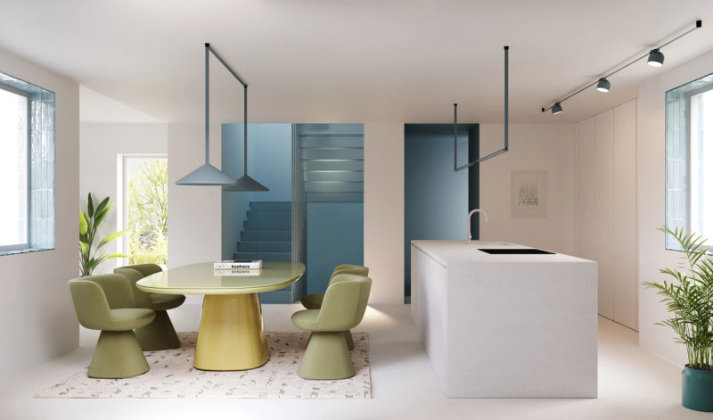 Living room with new furniture, bright spaces and clean lines.