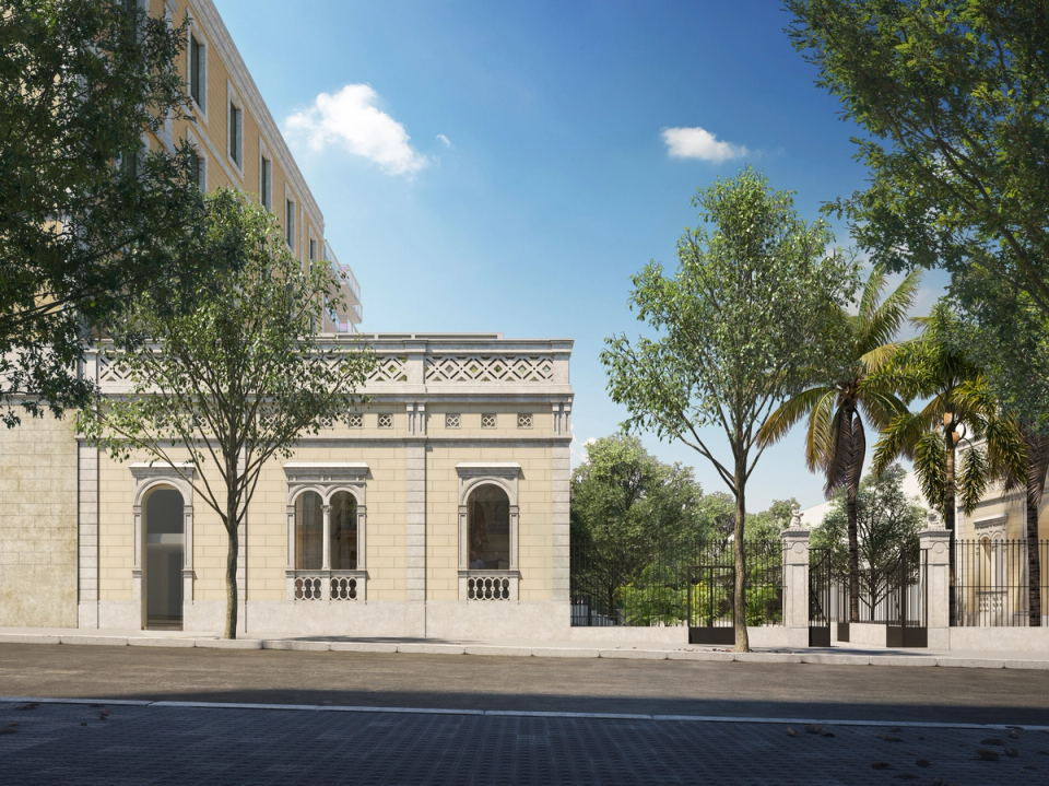 The rehabilitation of this unique building enhances the existing architectural heritage through an intervention that respects the original composition and ornamental elements of the façade. Classical proportions, moldings, and traditional finishes regain prominence within a renewed urban setting, integrating vegetation and outdoor spaces that reinforce the noble character of the property. The project combines historical preservation and architectural updating to ensure functionality, elegance, and heritage continuity.
