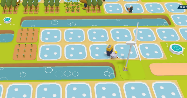 Neat rows of Town Star ponds and fields