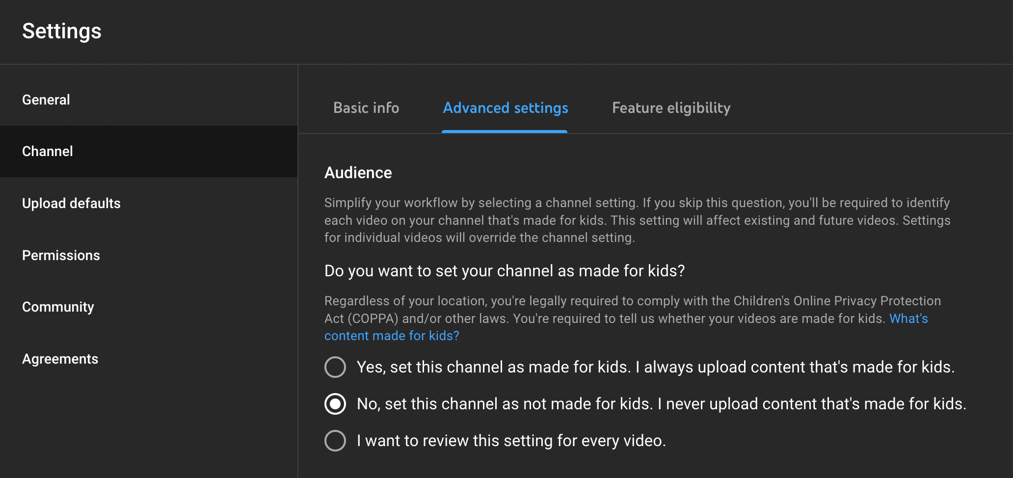 A Beginner's Guide: Advanced  Channel Settings