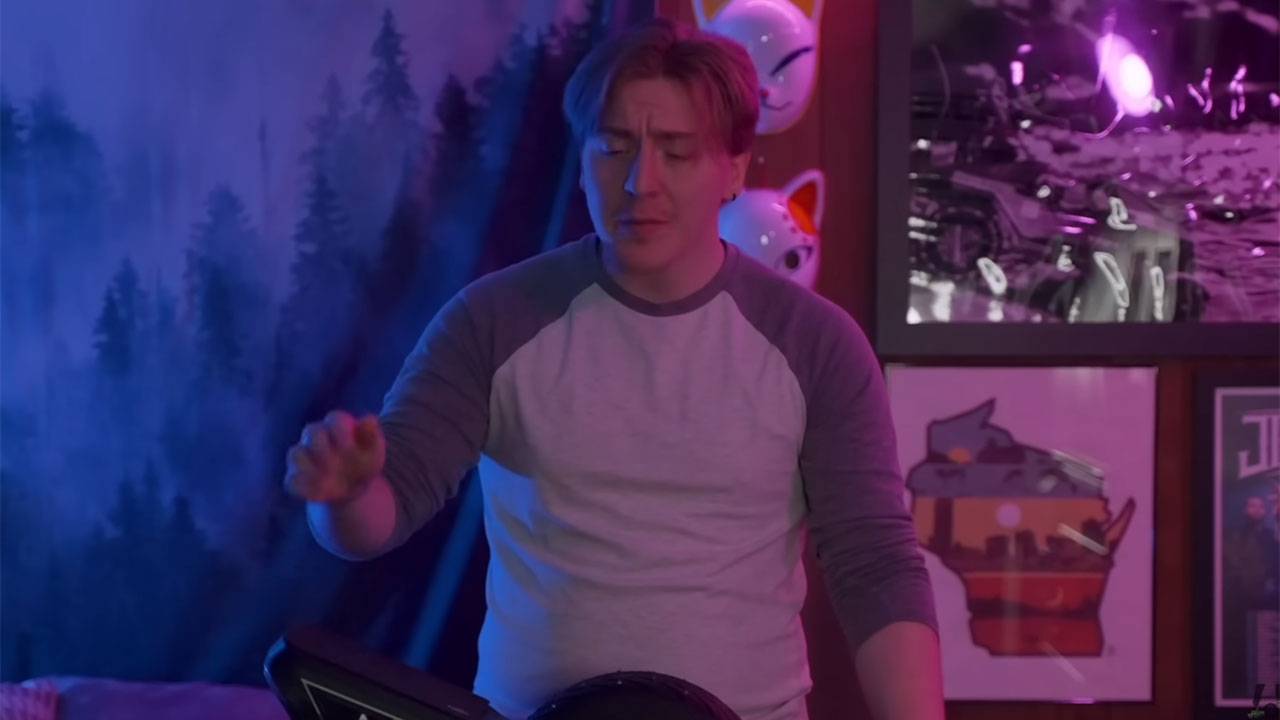 A YouTube video with dim lighting