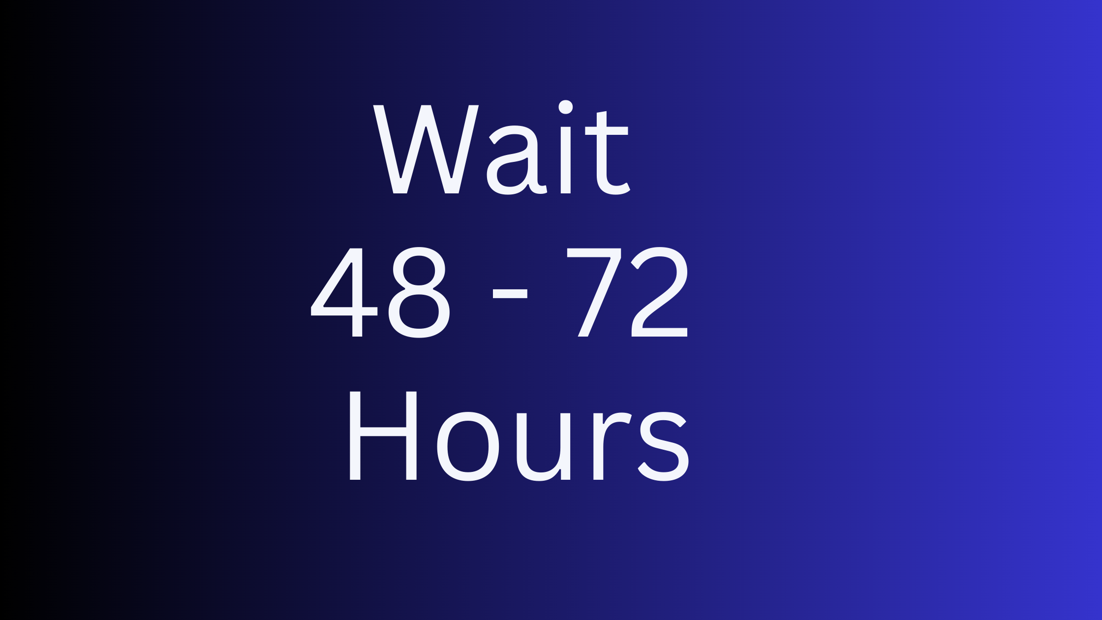 graphic highlighting a 48 to 72 hour waiting period before reviewing performance