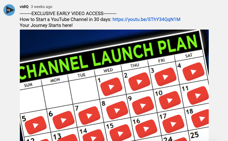 YouTube channel launch plan calendar with video upload icons for daily content scheduling