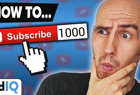 Man thinking with hand on chin, YouTube subscribe button, and vidIQ logo in corner