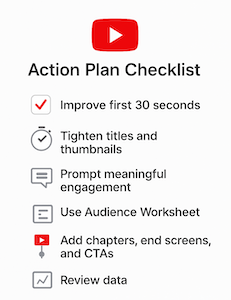 action plan checklist for YouTube channel