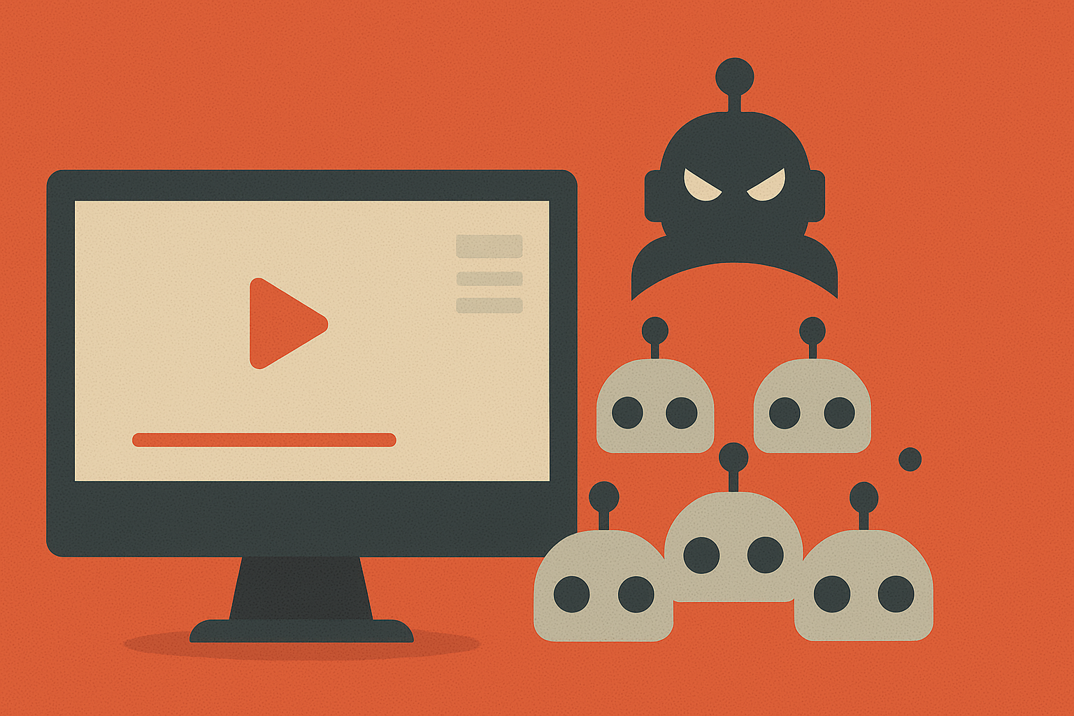graphic representation of viewbots attacking your channel