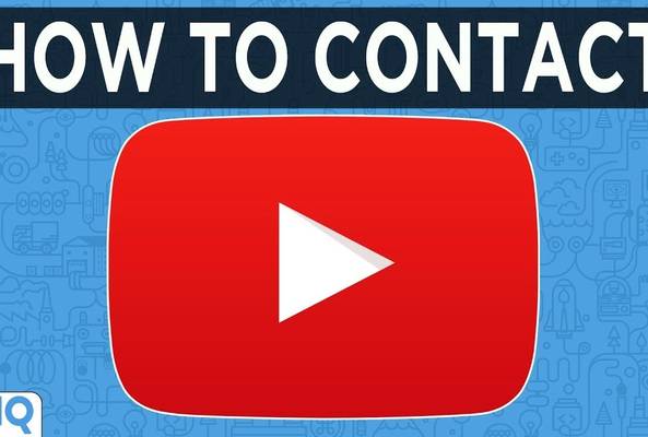 YouTube play button with text "How to contact" and vidIQ logo on blue background