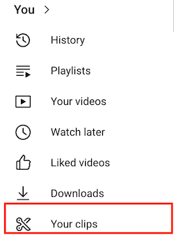 location of Your Clips in YouTube