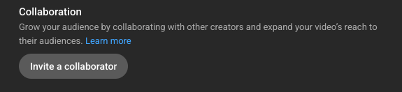 Collaboration invite on YouTube