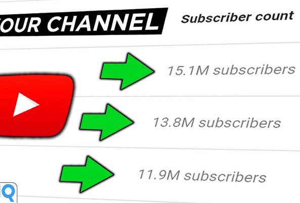 YouTube channel subscriber counts highlighted with green arrows and vidIQ logo.