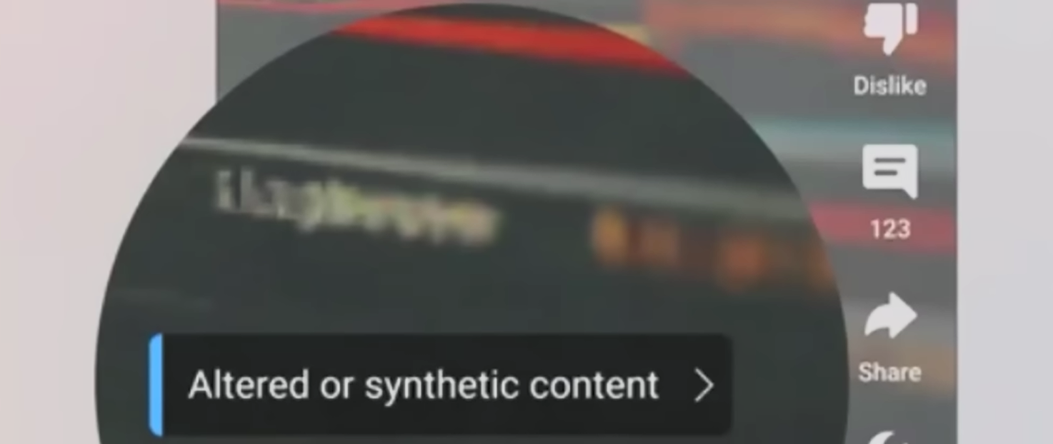 Altered or synthetic content label on YouTube videos