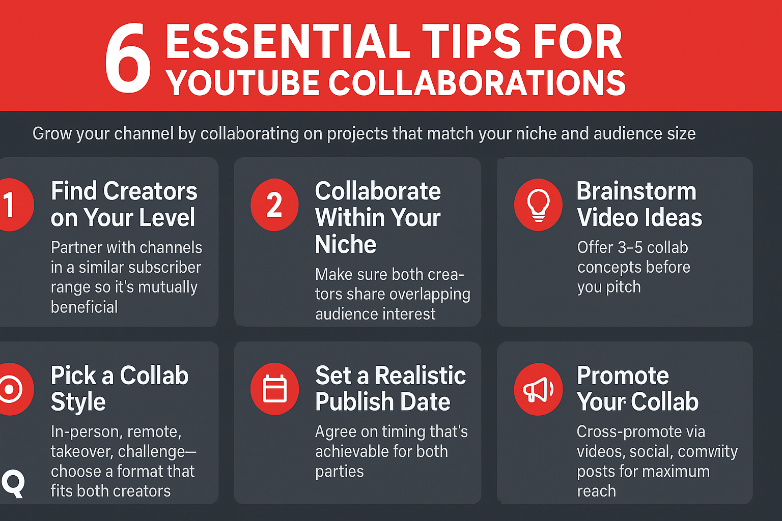 infographic summarizing the 6 tips for YouTube calls