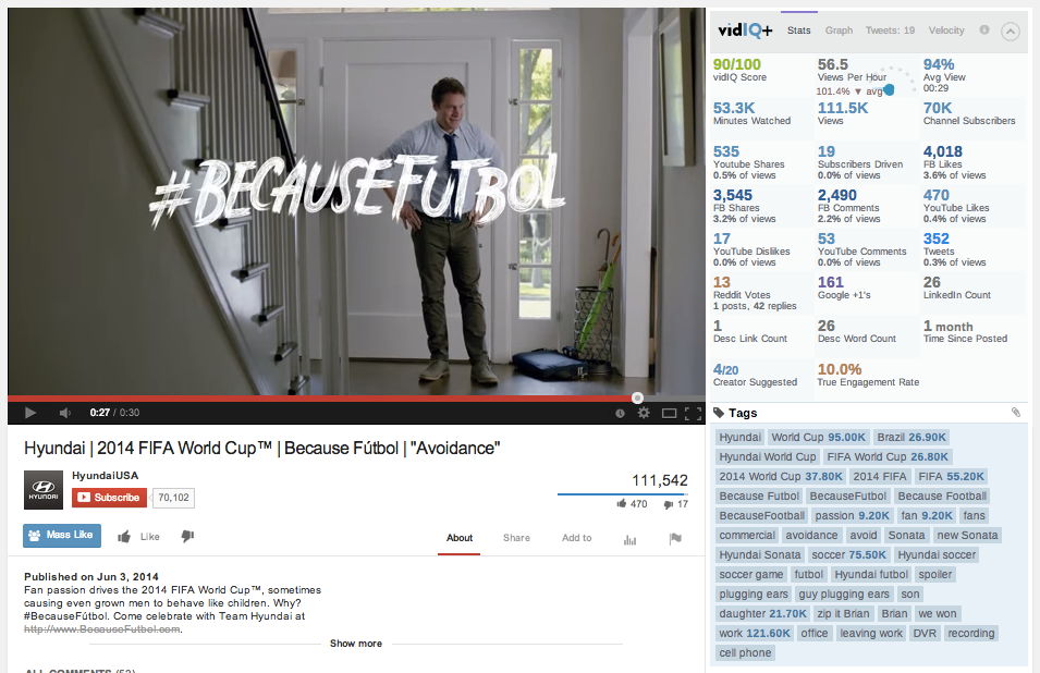 Man in office near stairs with #BecauseFutbol text during Hyundai FIFA World Cup ad video screenshot