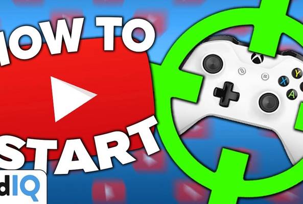 YouTube tutorial start guide with Xbox controller and vidIQ logo on blue background