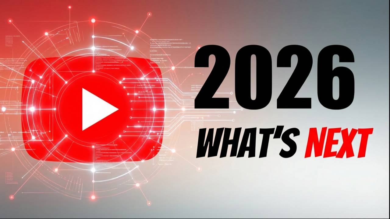Graphic reading "2026 what's next" with a YouTube logo