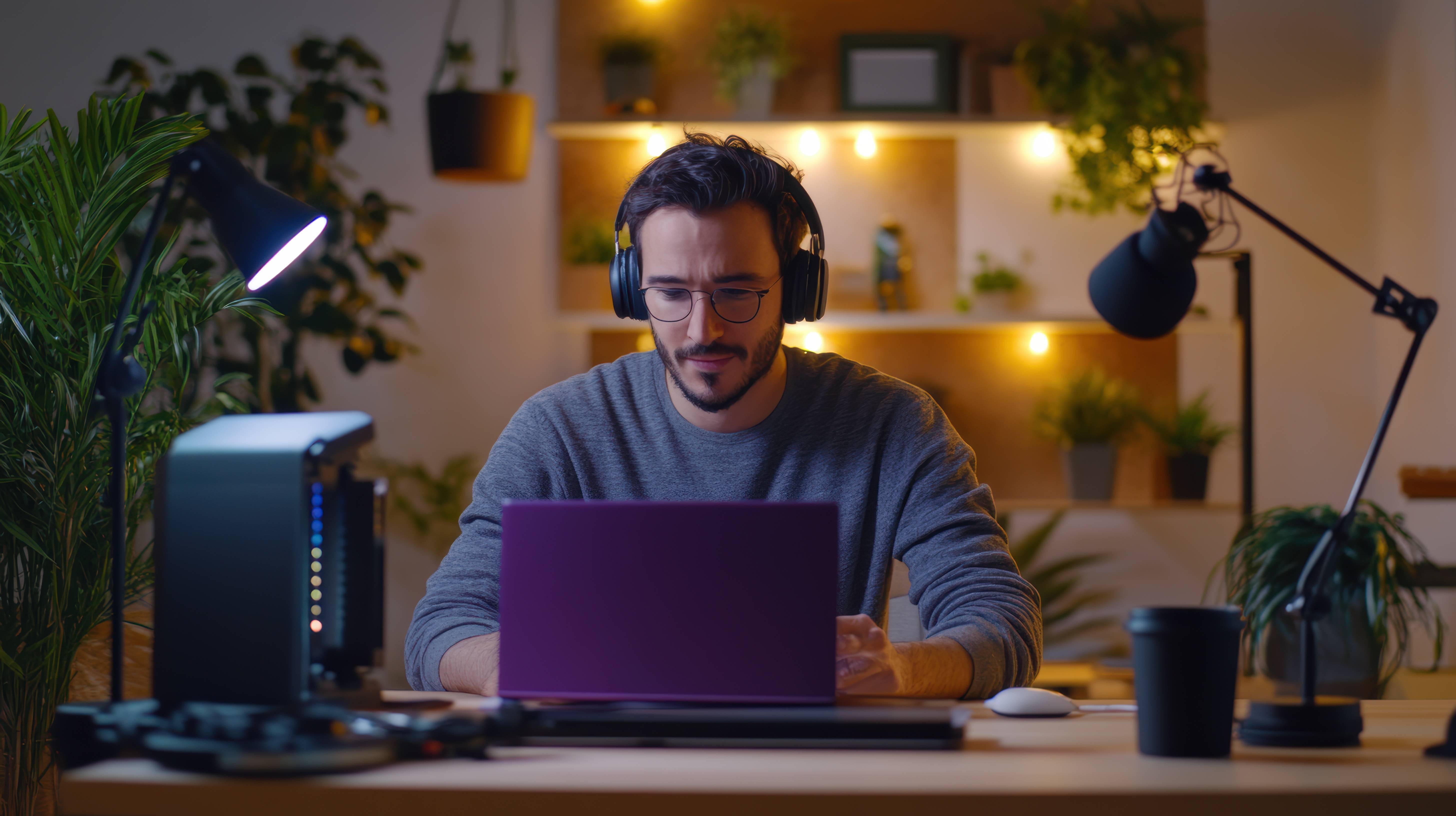 Creator making video on YouTube