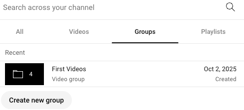 creating a new group in advanced YouTube analytics
