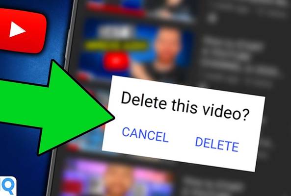 YouTube video deletion confirmation prompt with cancel and delete options on screen.