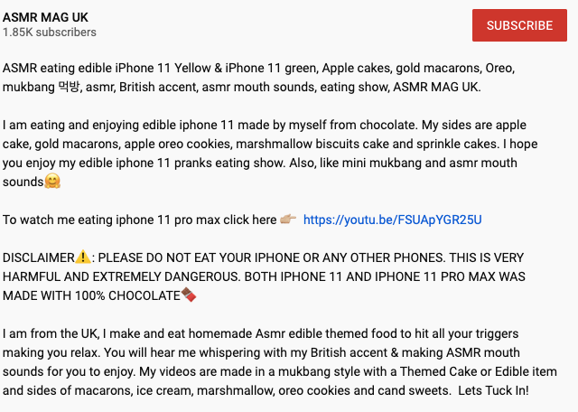 ASMR eating edible iPhone 11 chocolate with apple cake, macarons, cookies, and marshmallow sides