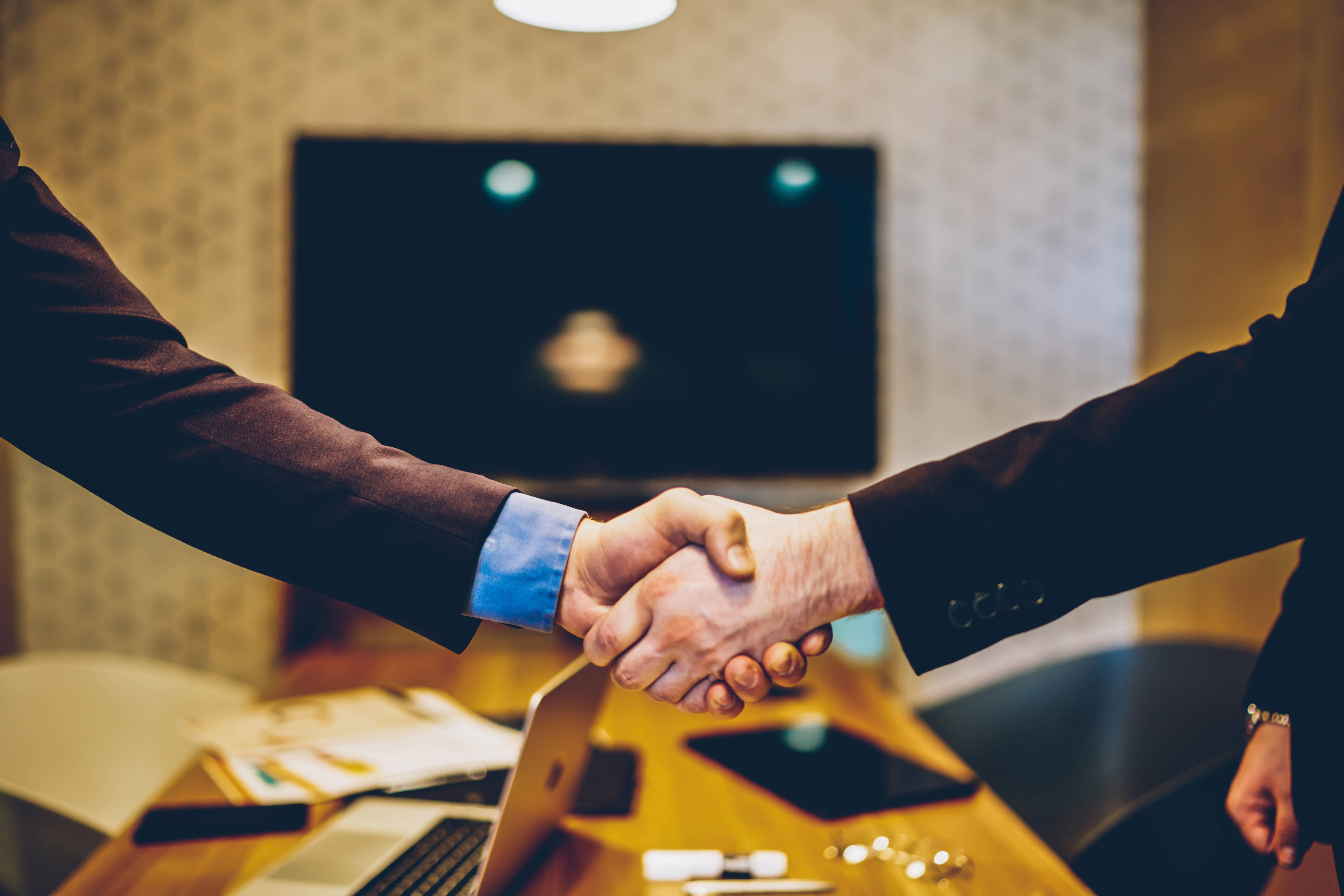 Two men shaking hands