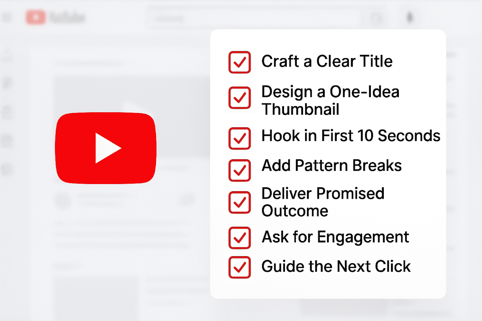 a checklist of 7 items for optimized youtube videos