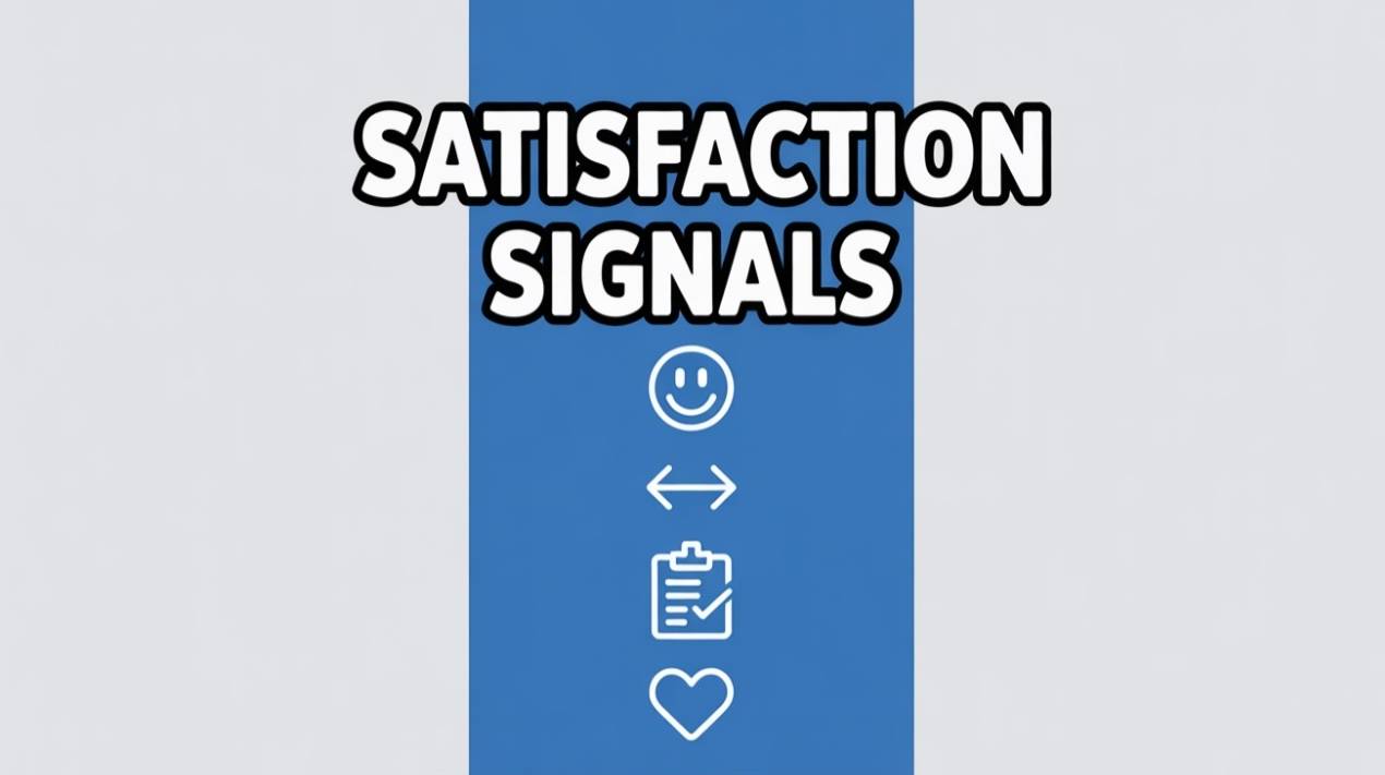 illustration showing icons representing satisfaction signals on YouTube