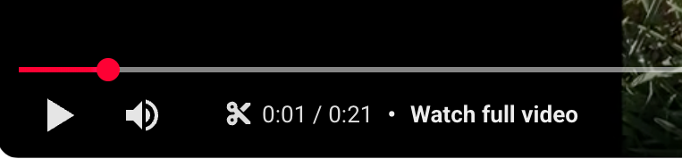 YouTube Clips interface when played