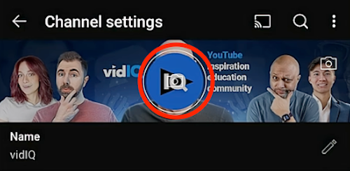 Camera icon inside a channel icon