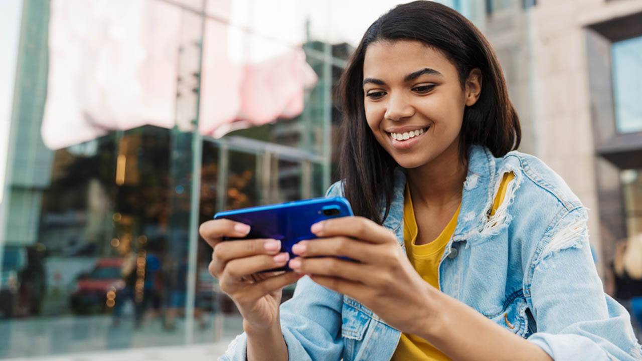 woman watching youtube video