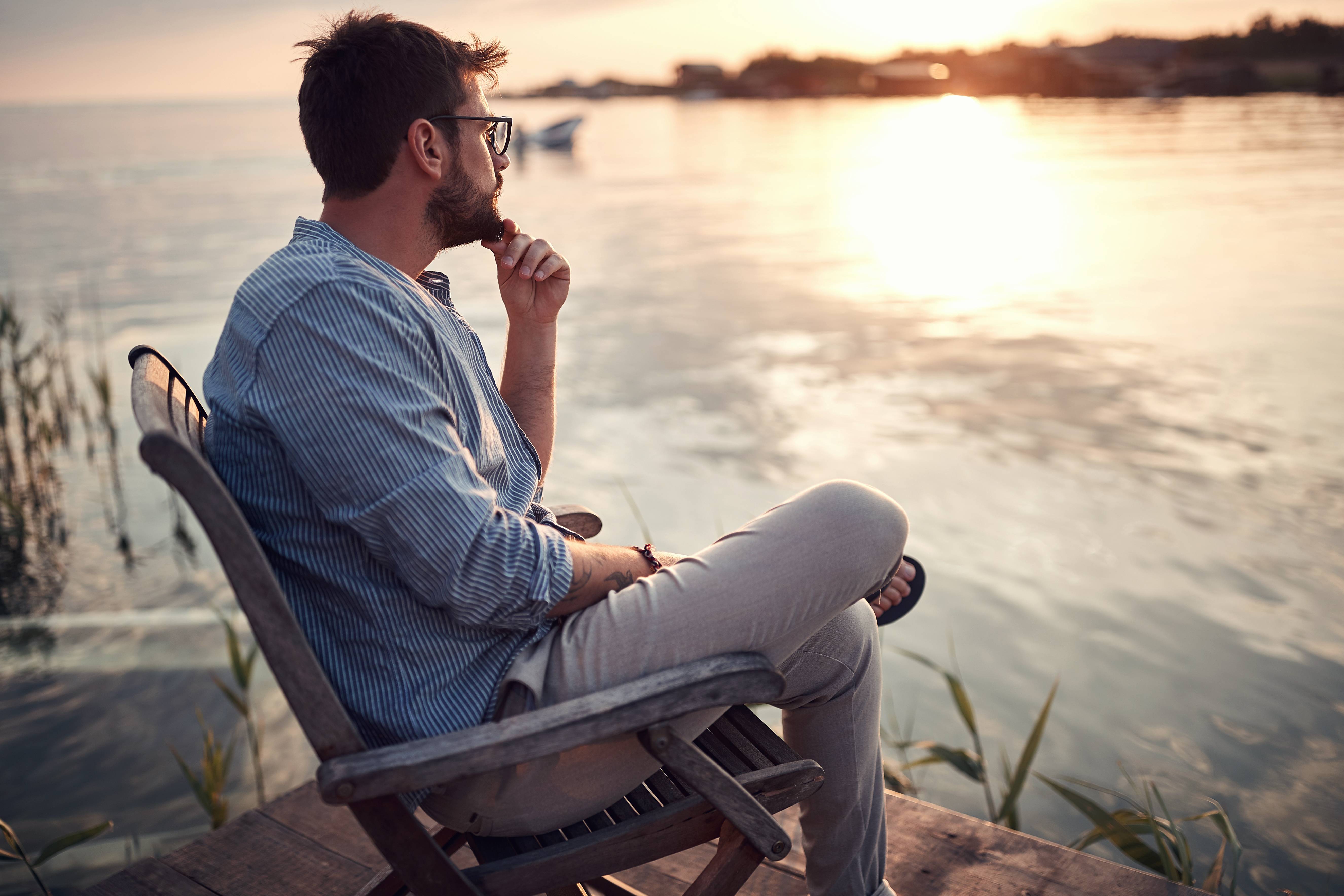 A man thinking