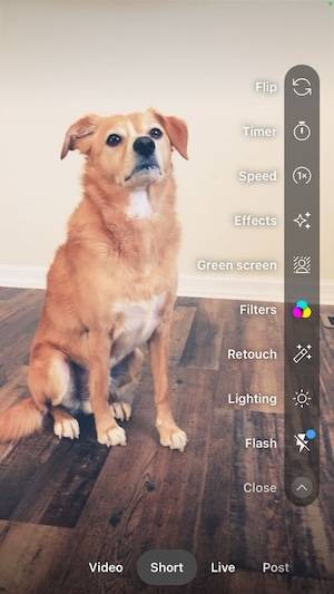 editing on YouTube shorts recorder