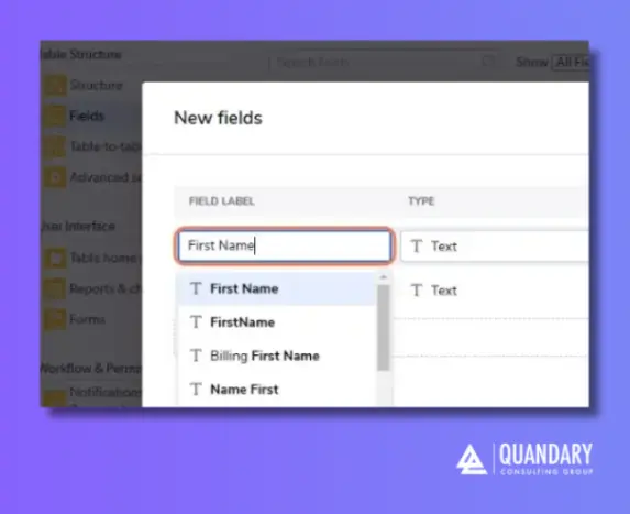 Select a Name for your Quickbase Field | Quandary Consulting Group