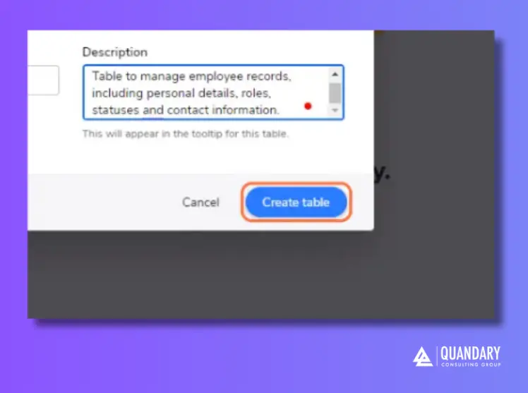 Create a New Table in Quickbase  | Quandary Consulting Group