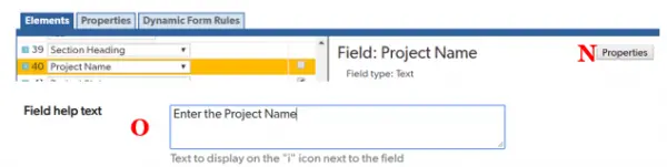 Field help text