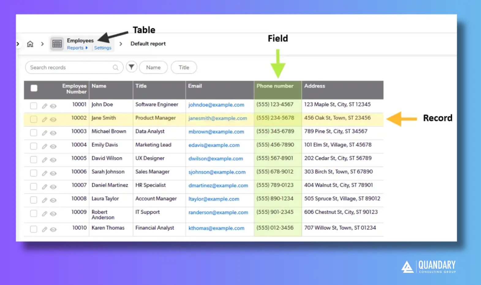 What is a Table in Quickbase | Quandary Consulting Group