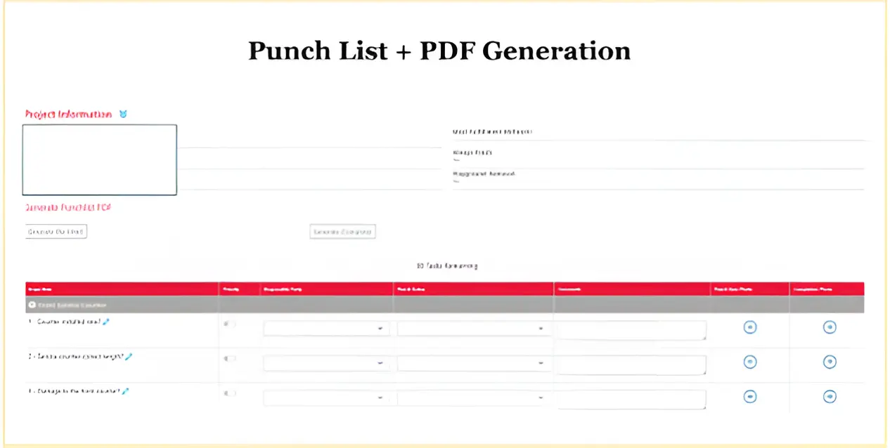 Punch List + PDF Generation