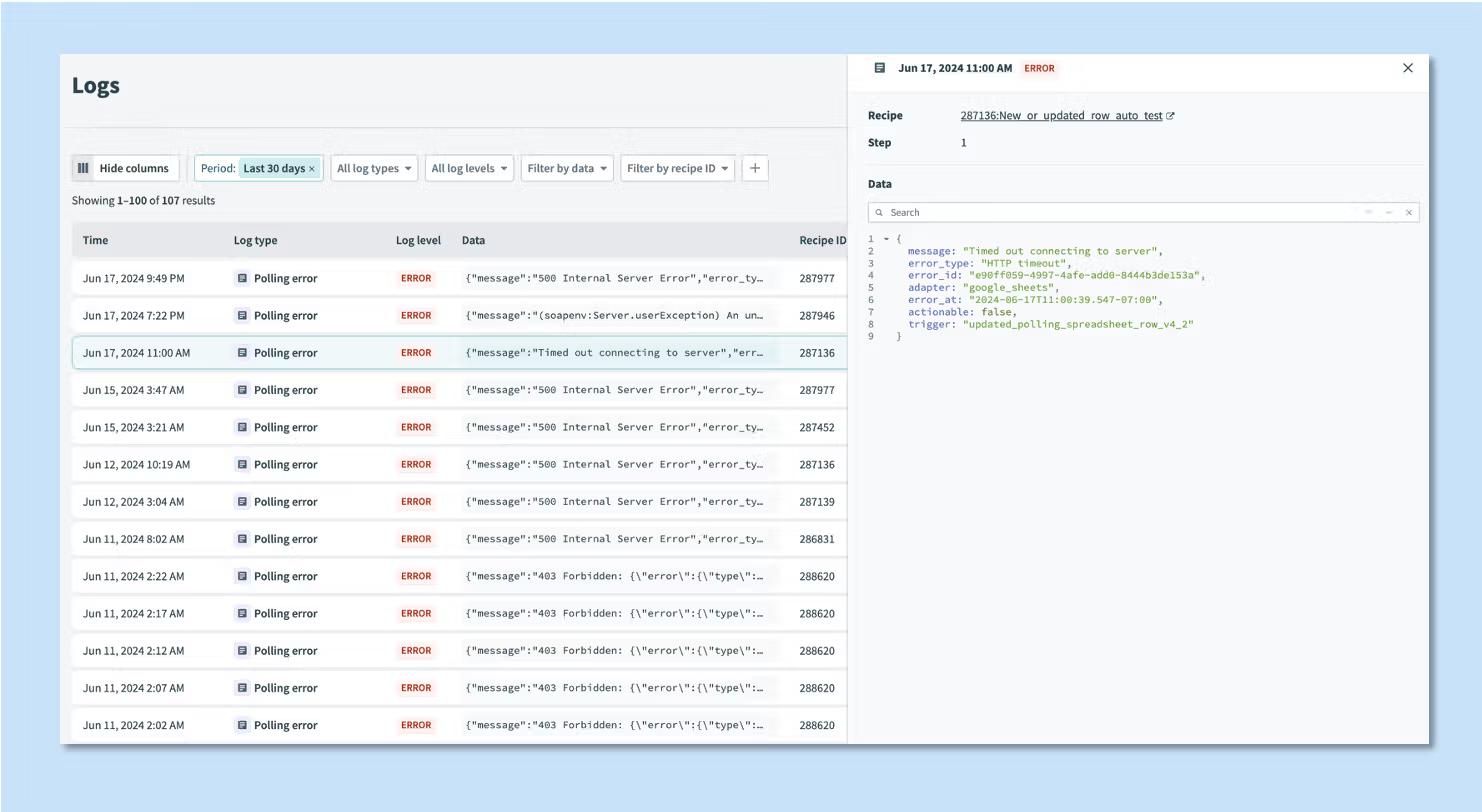 Best Practices when Using Workato Logging System