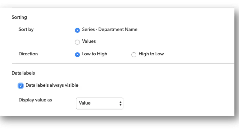a computer screen showing the settings for different types of data