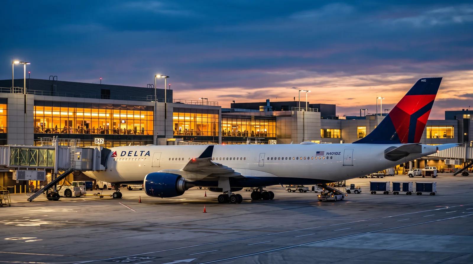 Delta Air Lines at the Jet Bridge at ATL