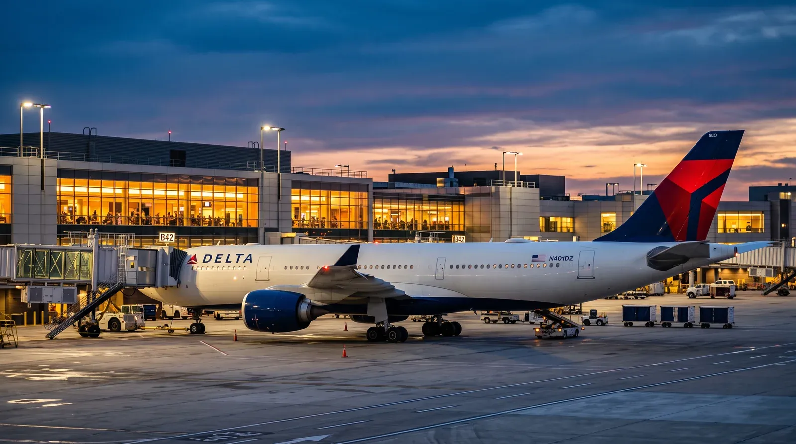 Delta Air Lines at the Jet Bridge at ATL